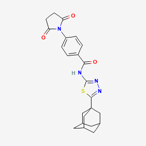 molecular formula C23H24N4O3S B2731925 N-[5-(adamantan-1-yl)-1,3,4-thiadiazol-2-yl]-4-(2,5-dioxopyrrolidin-1-yl)benzamide CAS No. 330190-54-0