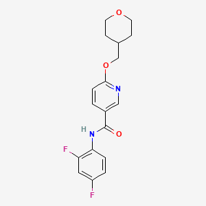 molecular formula C18H18F2N2O3 B2731935 N-(2,4-difluorophenyl)-6-[(oxan-4-yl)methoxy]pyridine-3-carboxamide CAS No. 2034448-26-3