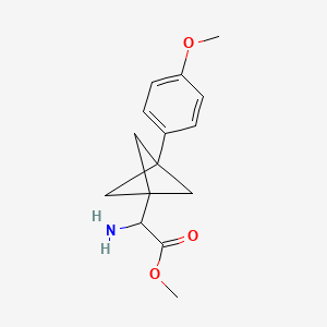 molecular formula C15H19NO3 B2731970 Methyl 2-amino-2-[3-(4-methoxyphenyl)-1-bicyclo[1.1.1]pentanyl]acetate CAS No. 2287262-01-3