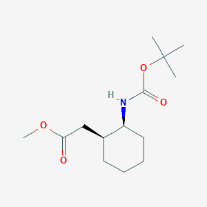 molecular formula C14H25NO4 B2732061 Methyl 2-[(1S,2S)-2-[(2-methylpropan-2-yl)oxycarbonylamino]cyclohexyl]acetate CAS No. 1903857-21-5