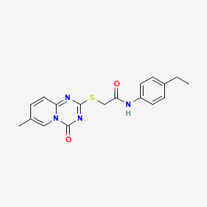 molecular formula C18H18N4O2S B2732062 N-(4-ethylphenyl)-2-({7-methyl-4-oxo-4H-pyrido[1,2-a][1,3,5]triazin-2-yl}sulfanyl)acetamide CAS No. 896319-01-0