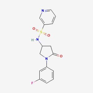 molecular formula C15H14FN3O3S B2732080 N-[1-(3-fluorophenyl)-5-oxopyrrolidin-3-yl]pyridine-3-sulfonamide CAS No. 905687-06-1