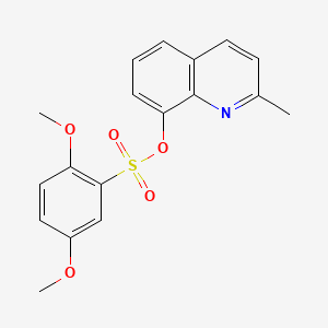 molecular formula C18H17NO5S B2732084 2-methylquinolin-8-yl 2,5-dimethoxybenzene-1-sulfonate CAS No. 332021-80-4