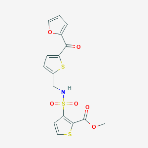 molecular formula C16H13NO6S3 B2732120 methyl 3-({[5-(furan-2-carbonyl)thiophen-2-yl]methyl}sulfamoyl)thiophene-2-carboxylate CAS No. 1797613-50-3
