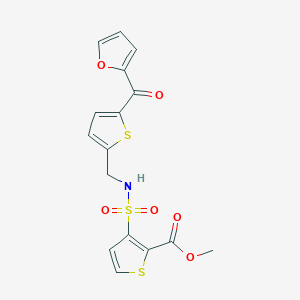 B2732120 methyl 3-(N-((5-(furan-2-carbonyl)thiophen-2-yl)methyl)sulfamoyl)thiophene-2-carboxylate CAS No. 1797613-50-3