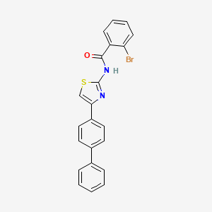 molecular formula C22H15BrN2OS B2732170 N-(4-{[1,1'-biphenyl]-4-yl}-1,3-thiazol-2-yl)-2-bromobenzamide CAS No. 300569-22-6