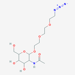 molecular formula C14H26N4O8 B2732243 N-[2-[2-[2-(2-Azidoethoxy)ethoxy]ethoxy]-4,5-dihydroxy-6-(hydroxymethyl)oxan-3-yl]acetamide CAS No. 882873-70-3