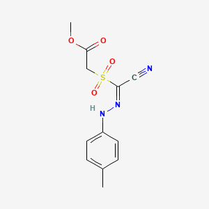 molecular formula C12H13N3O4S B2732283 methyl ({(Z)-cyano[(4-methylphenyl)hydrazono]methyl}sulfonyl)acetate CAS No. 1993493-28-9