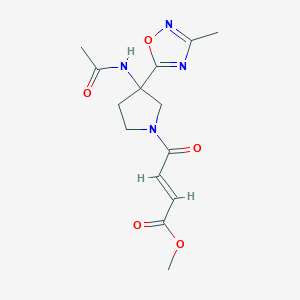 Methyl (E)-4-[3-acetamido-3-(3-methyl-1,2,4-oxadiazol-5-yl)pyrrolidin-1-yl]-4-oxobut-2-enoate
