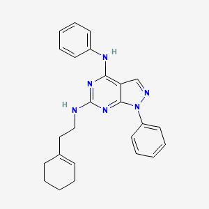 molecular formula C25H26N6 B2732315 N6-[2-(cyclohex-1-en-1-yl)ethyl]-N1,4-diphenyl-1H-pyrazolo[3,4-d]pyrimidine-4,6-diamine CAS No. 946295-92-7