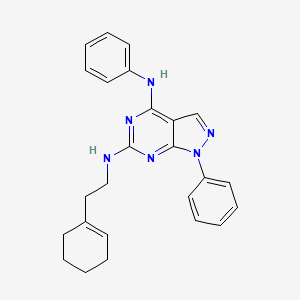 N~6~-[2-(cyclohex-1-en-1-yl)ethyl]-N~4~,1-diphenyl-1H-pyrazolo[3,4-d]pyrimidine-4,6-diamine