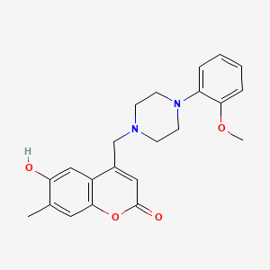 molecular formula C22H24N2O4 B2732331 6-hydroxy-4-{[4-(2-methoxyphenyl)piperazin-1-yl]methyl}-7-methyl-2H-chromen-2-one CAS No. 904262-22-2