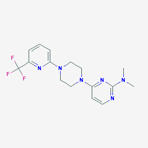 molecular formula C16H19F3N6 B2732348 N,N-dimethyl-4-{4-[6-(trifluoromethyl)pyridin-2-yl]piperazin-1-yl}pyrimidin-2-amine CAS No. 2415541-12-5
