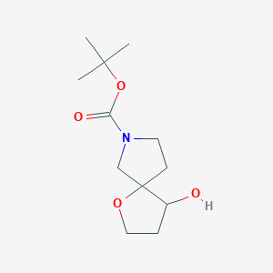 molecular formula C12H21NO4 B2732368 tert-Butyl 4-hydroxy-1-oxa-7-azaspiro[4.4]nonane-7-carboxylate CAS No. 1822505-03-2