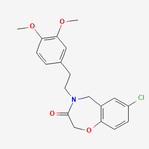 molecular formula C19H20ClNO4 B2732380 7-chloro-4-[2-(3,4-dimethoxyphenyl)ethyl]-4,5-dihydro-1,4-benzoxazepin-3(2H)-one CAS No. 1326872-06-3