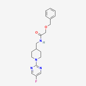 molecular formula C19H23FN4O2 B2732387 2-(benzyloxy)-N-((1-(5-fluoropyrimidin-2-yl)piperidin-4-yl)methyl)acetamide CAS No. 2034285-23-7