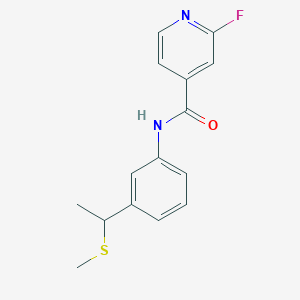 B2732420 2-fluoro-N-{3-[1-(methylsulfanyl)ethyl]phenyl}pyridine-4-carboxamide CAS No. 1386779-44-7