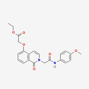 molecular formula C22H22N2O6 B2732426 ethyl 2-[(2-{[(4-methoxyphenyl)carbamoyl]methyl}-1-oxo-1,2-dihydroisoquinolin-5-yl)oxy]acetate CAS No. 868224-07-1
