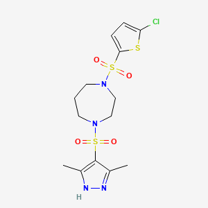 1-((5-chlorothiophen-2-yl)sulfonyl)-4-((3,5-dimethyl-1H-pyrazol-4-yl)sulfonyl)-1,4-diazepane