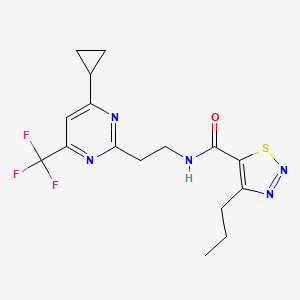 N-(2-(4-cyclopropyl-6-(trifluoromethyl)pyrimidin-2-yl)ethyl)-4-propyl-1,2,3-thiadiazole-5-carboxamide