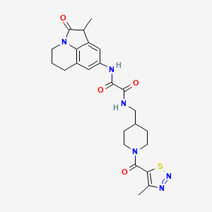 N1-((1-(4-methyl-1,2,3-thiadiazole-5-carbonyl)piperidin-4-yl)methyl)-N2-(1-methyl-2-oxo-2,4,5,6-tetrahydro-1H-pyrrolo[3,2,1-ij]quinolin-8-yl)oxalamide