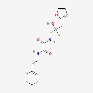 molecular formula C18H26N2O4 B2732443 N'-[2-(cyclohex-1-en-1-yl)ethyl]-N-{2-[(furan-2-yl)methyl]-2-hydroxypropyl}ethanediamide CAS No. 1706247-82-6