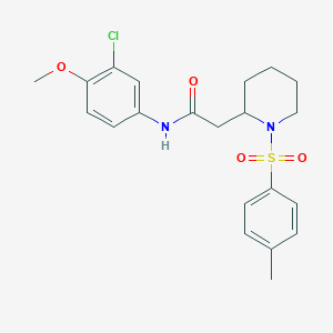 molecular formula C21H25ClN2O4S B2732449 N-(3-chloro-4-methoxyphenyl)-2-(1-tosylpiperidin-2-yl)acetamide CAS No. 941910-49-2