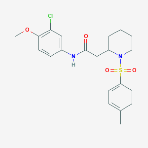 N-(3-chloro-4-methoxyphenyl)-2-(1-tosylpiperidin-2-yl)acetamide