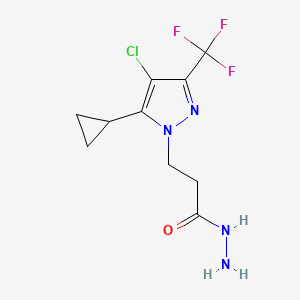 3-(4-Chloro-5-cyclopropyl-3-(trifluoromethyl)-1H-pyrazol-1-yl)propanehydrazide
