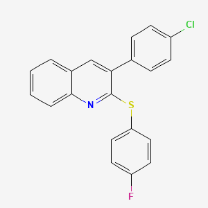 3-(4-Chlorophenyl)-2-[(4-fluorophenyl)sulfanyl]quinoline