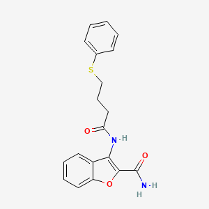 3-(4-(Phenylthio)butanamido)benzofuran-2-carboxamide