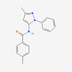 4-methyl-N-(3-methyl-1-phenyl-1H-pyrazol-5-yl)benzamide