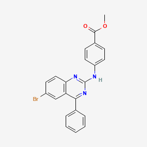 molecular formula C22H16BrN3O2 B2732470 Methyl 4-[(6-bromo-4-phenylquinazolin-2-yl)amino]benzoate CAS No. 333769-54-3