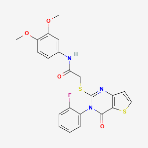 N-(3,4-dimethoxyphenyl)-2-{[3-(2-fluorophenyl)-4-oxo-3,4-dihydrothieno[3,2-d]pyrimidin-2-yl]sulfanyl}acetamide