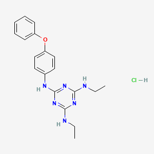 molecular formula C19H23ClN6O B2732473 N2,N4-diethyl-N6-(4-phenoxyphenyl)-1,3,5-triazine-2,4,6-triamine hydrochloride CAS No. 1215550-44-9