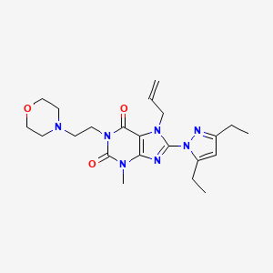 8-(3,5-diethyl-1H-pyrazol-1-yl)-3-methyl-1-[2-(morpholin-4-yl)ethyl]-7-(prop-2-en-1-yl)-2,3,6,7-tetrahydro-1H-purine-2,6-dione