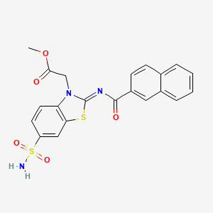 (Z)-methyl 2-(2-((2-naphthoyl)imino)-6-sulfamoylbenzo[d]thiazol-3(2H)-yl)acetate