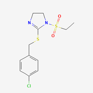2-[(4-Chlorophenyl)methylsulfanyl]-1-ethylsulfonyl-4,5-dihydroimidazole