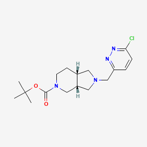 molecular formula C17H25ClN4O2 B2732496 Tert-butyl (3aR,7aS)-2-[(6-chloropyridazin-3-yl)methyl]-3,3a,4,6,7,7a-hexahydro-1H-pyrrolo[3,4-c]pyridine-5-carboxylate CAS No. 2402789-23-3