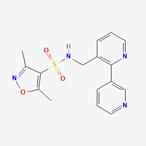 molecular formula C16H16N4O3S B2732515 N-([2,3'-bipyridin]-3-ylmethyl)-3,5-dimethylisoxazole-4-sulfonamide CAS No. 2034247-65-7