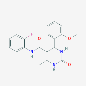molecular formula C19H18FN3O3 B2732519 N-(2-fluorophenyl)-4-(2-methoxyphenyl)-6-methyl-2-oxo-1,2,3,4-tetrahydropyrimidine-5-carboxamide CAS No. 784162-96-5
