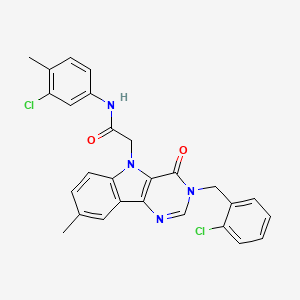 N-(3-chloro-4-methylphenyl)-2-(3-(2-chlorobenzyl)-8-methyl-4-oxo-3H-pyrimido[5,4-b]indol-5(4H)-yl)acetamide