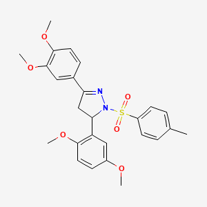 3-(2,5-Dimethoxyphenyl)-5-(3,4-dimethoxyphenyl)-2-(4-methylphenyl)sulfonyl-3,4-dihydropyrazole