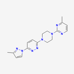 molecular formula C17H20N8 B2732531 3-(3-Methylpyrazol-1-yl)-6-[4-(4-methylpyrimidin-2-yl)piperazin-1-yl]pyridazine CAS No. 2415623-32-2