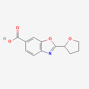 molecular formula C12H11NO4 B2732534 2-(Oxolan-2-YL)-1,3-benzoxazole-6-carboxylic acid CAS No. 1499713-88-0