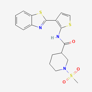 N-(3-(benzo[d]thiazol-2-yl)thiophen-2-yl)-1-(methylsulfonyl)piperidine-3-carboxamide
