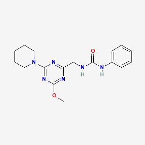 1-((4-Methoxy-6-(piperidin-1-yl)-1,3,5-triazin-2-yl)methyl)-3-phenylurea