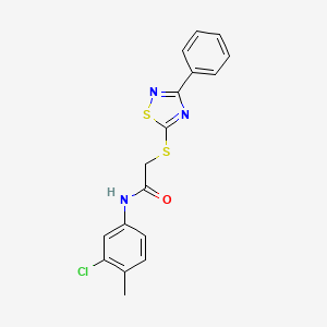 molecular formula C17H14ClN3OS2 B2732546 N-(3-chloro-4-methylphenyl)-2-[(3-phenyl-1,2,4-thiadiazol-5-yl)sulfanyl]acetamide CAS No. 864856-08-6