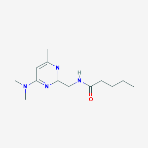 molecular formula C13H22N4O B2732547 N-((4-(dimethylamino)-6-methylpyrimidin-2-yl)methyl)pentanamide CAS No. 1797329-33-9