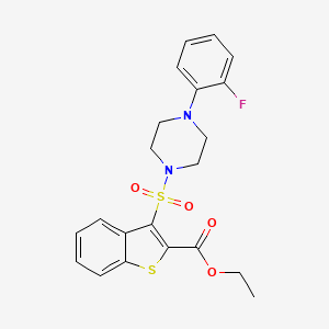 molecular formula C21H21FN2O4S2 B2732568 Ethyl 3-{[4-(2-fluorophenyl)piperazin-1-yl]sulfonyl}-1-benzothiophene-2-carboxylate CAS No. 932464-72-7